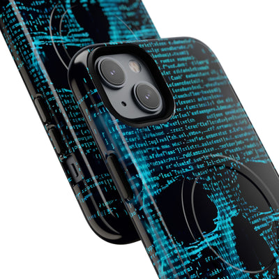 Cyan Glitch Skull · Tough+ Magsafe