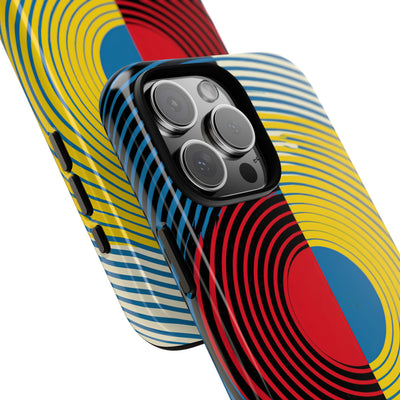 Blue Tough Phone Case for iPhone - Primary Circuit Orbit