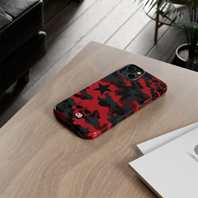 Crimson Skull Camo · Tough Phone Case for iPhone · Red