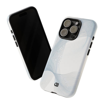 White Tough Phone Case for iPhone - Arctic Line Current