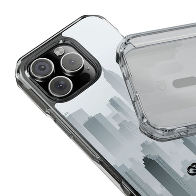 Grey Impact MagSafe Phone Case for iPhone - Steel Mist Skyline