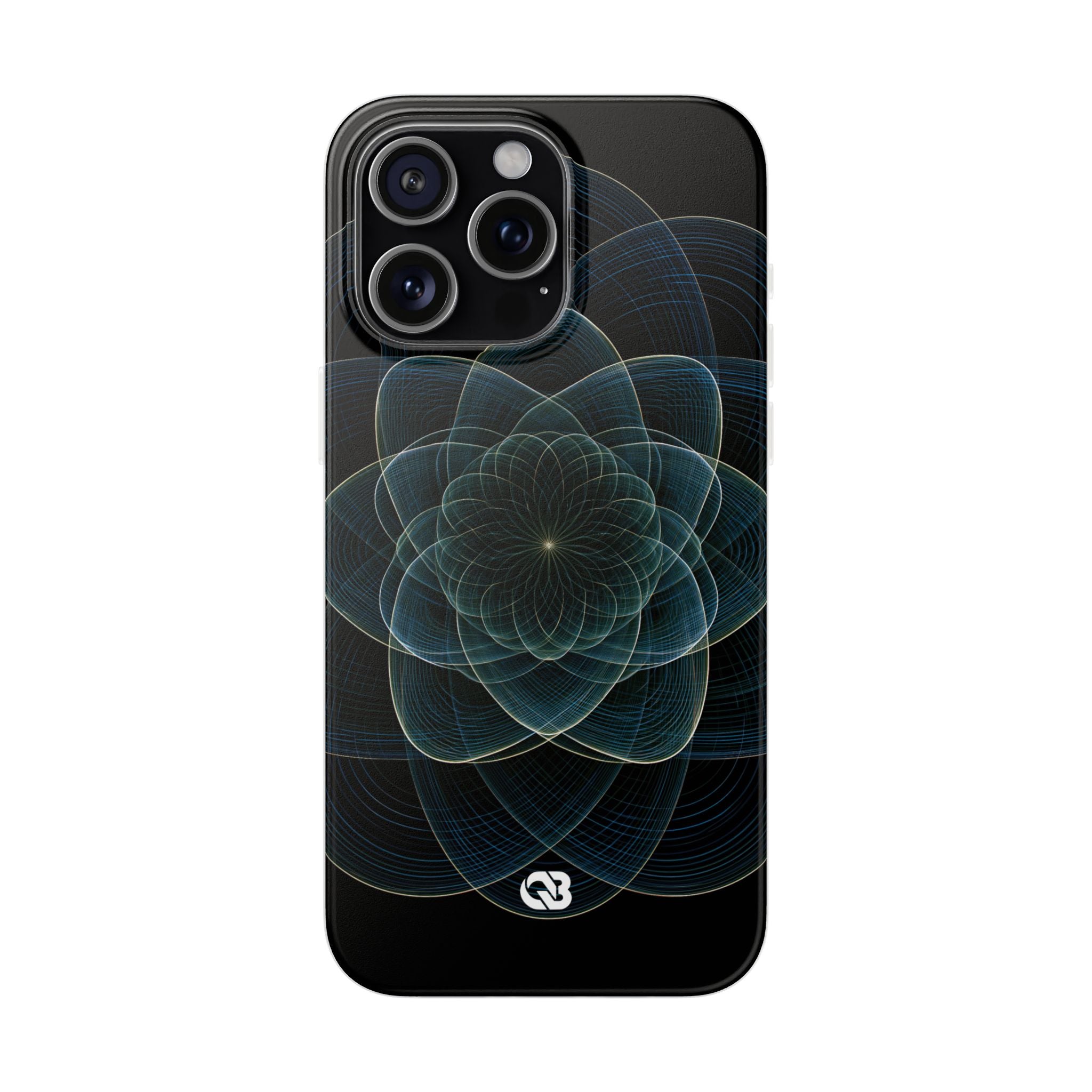 Blue Lite Phone Case for iPhone - Celestial Wireframe Bloom