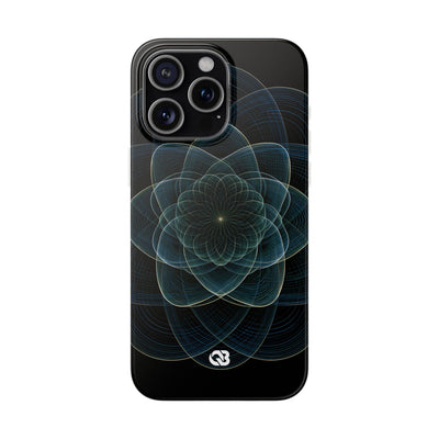 Blue Lite Phone Case for iPhone - Celestial Wireframe Bloom