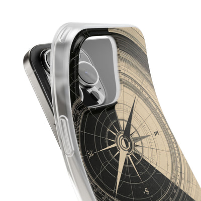 Beige Lite Phone Case for iPhone - Obsidian Nautical Blueprint