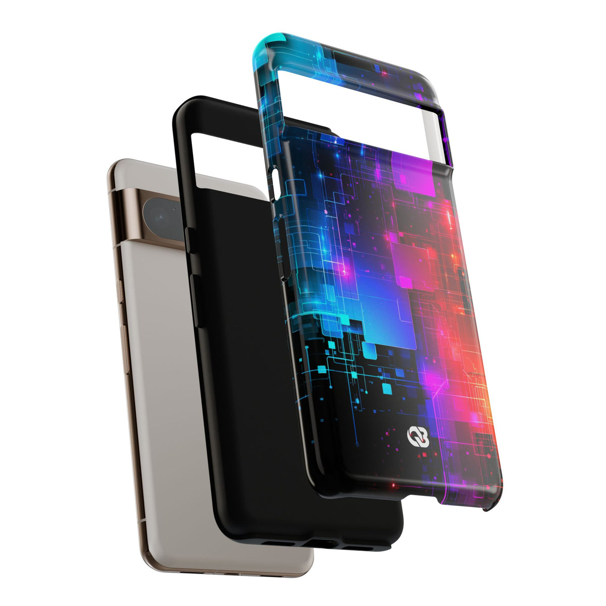 Spectral Circuit Grid · Tough Phone Case for Pixel ·  Black