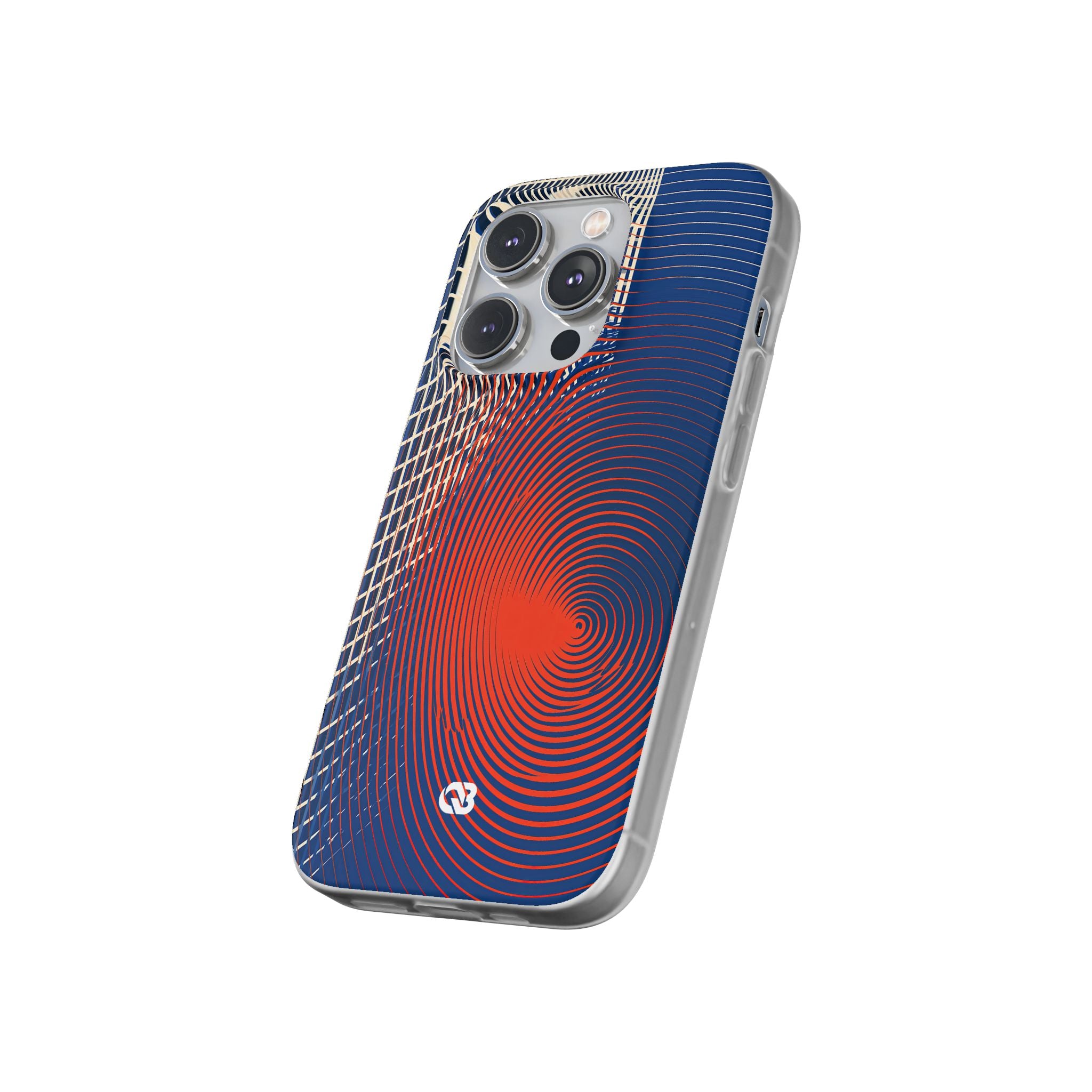Blue Lite Phone Case for iPhone - Orange Orbit Grid
