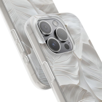 Sculpted Ivory Leaves · Soft Phone Case for iPhone