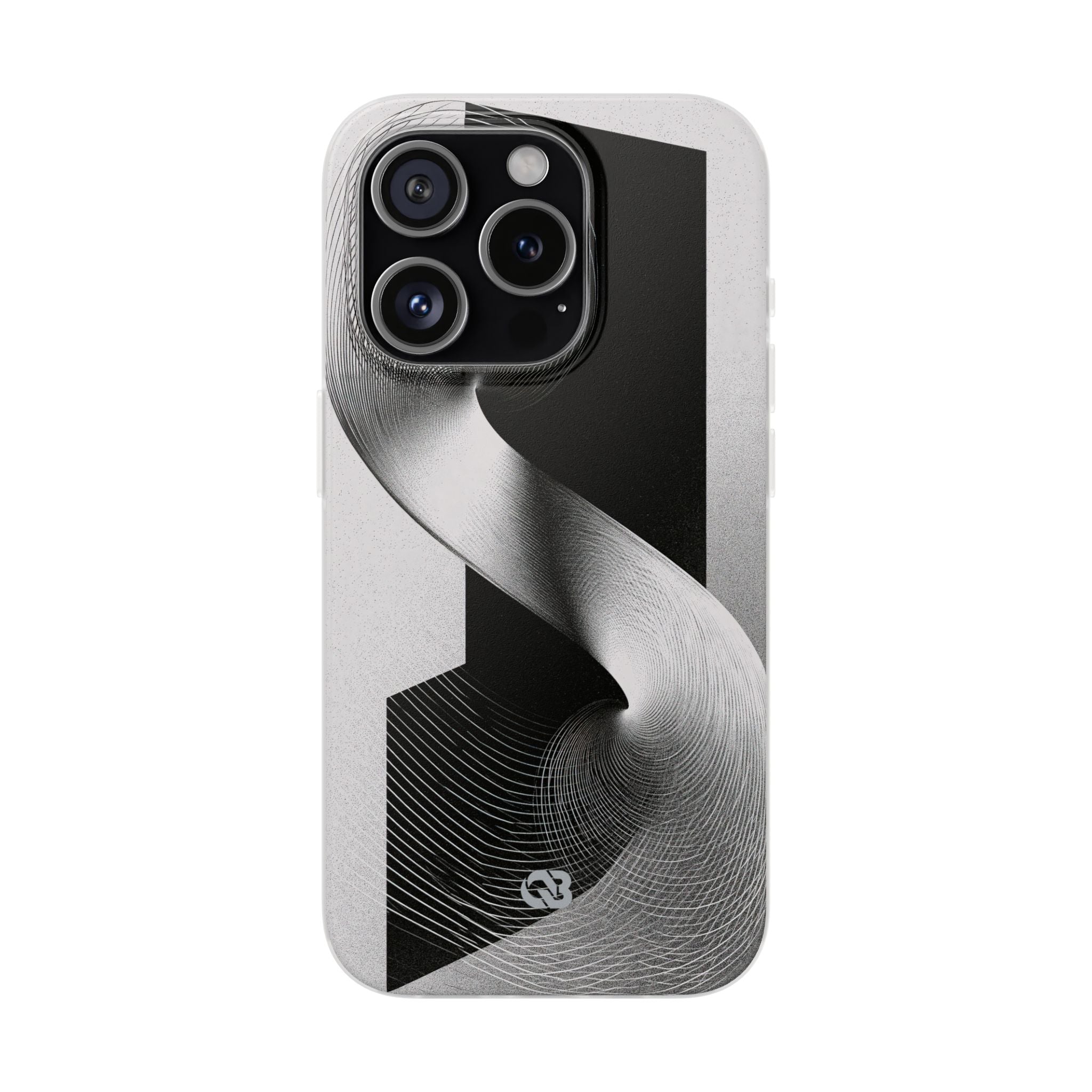 Grey Lite Phone Case for iPhone - Obsidian Moiré Wave