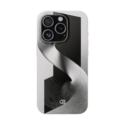 Grey Lite Phone Case for iPhone - Obsidian Moiré Wave