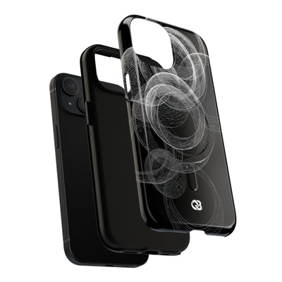 Black Tough 2.0 Magsafe Phone Case for iPhone - Kinetic Wireframe Orbit