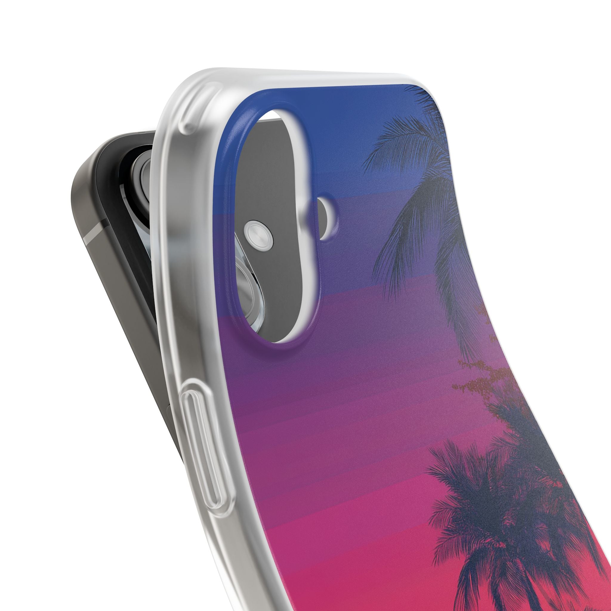 Neon Horizon Palms · Soft Capa para iPhone
