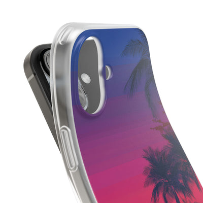 Neon Horizon Palms · Soft Capa para iPhone