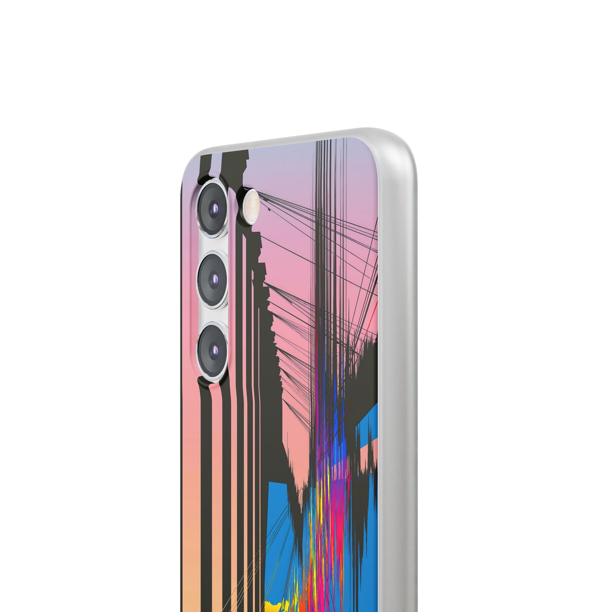 Blue Lite Phone Case for Samsung - Fractured Data Skyline