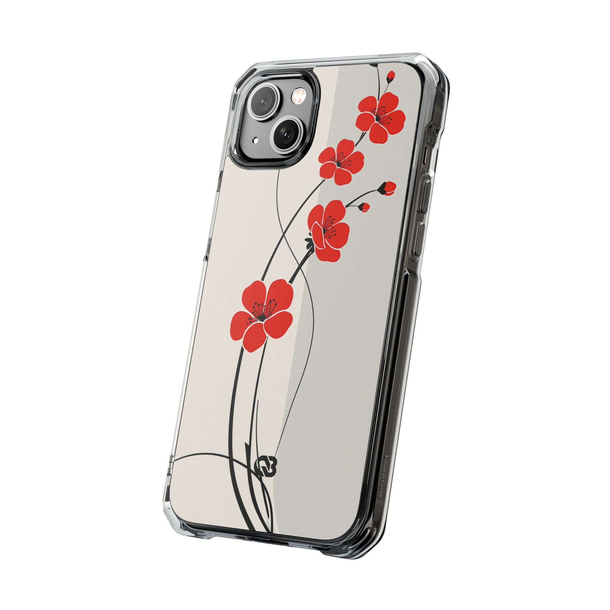 Red Impact MagSafe Phone Case for iPhone - Crimson Plum Ink