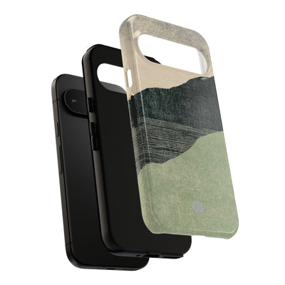 Green Tough Phone Case for Google Pixel - Moss Ridge Grain