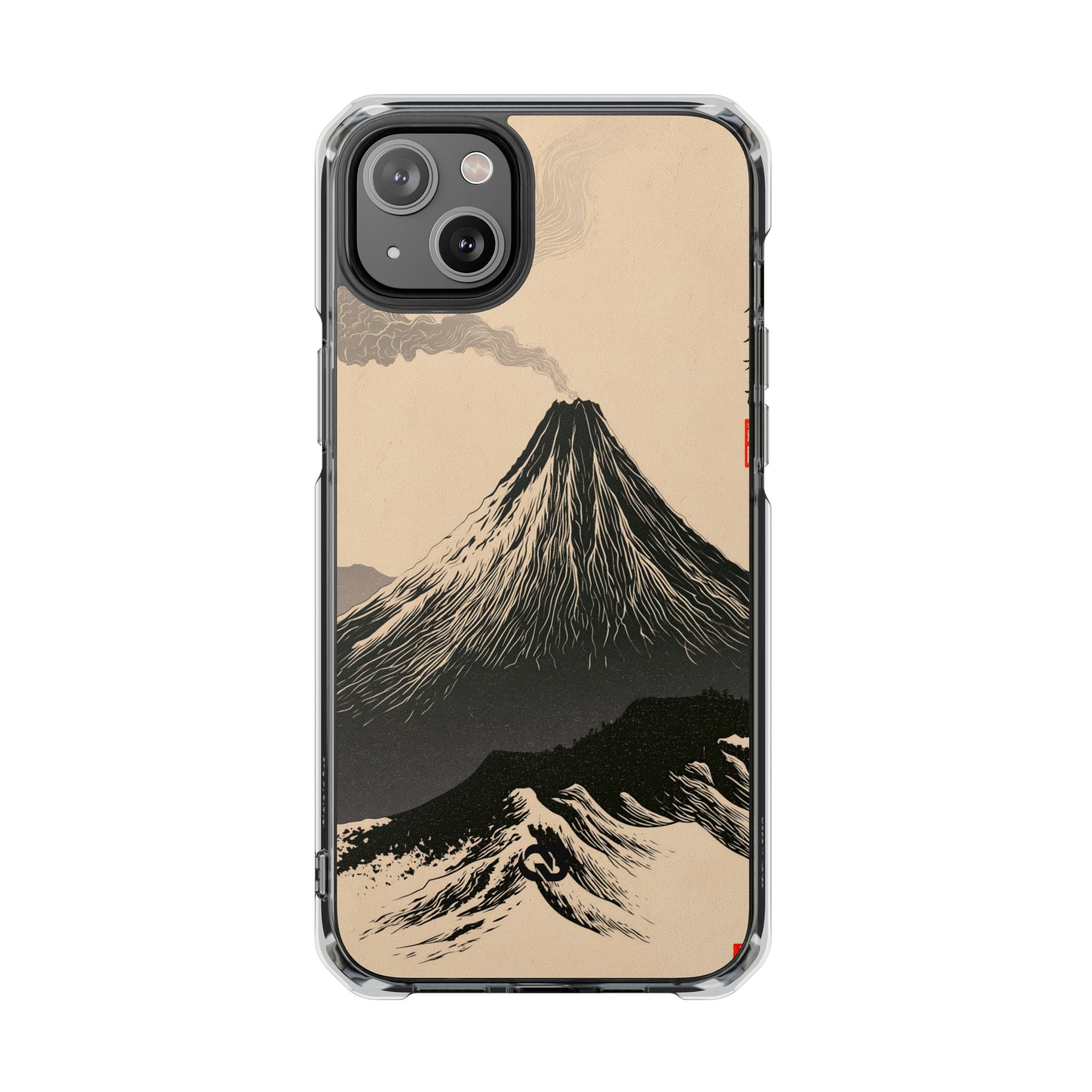 Beige Impact MagSafe Phone Case for iPhone - Obsidian Ink Summit