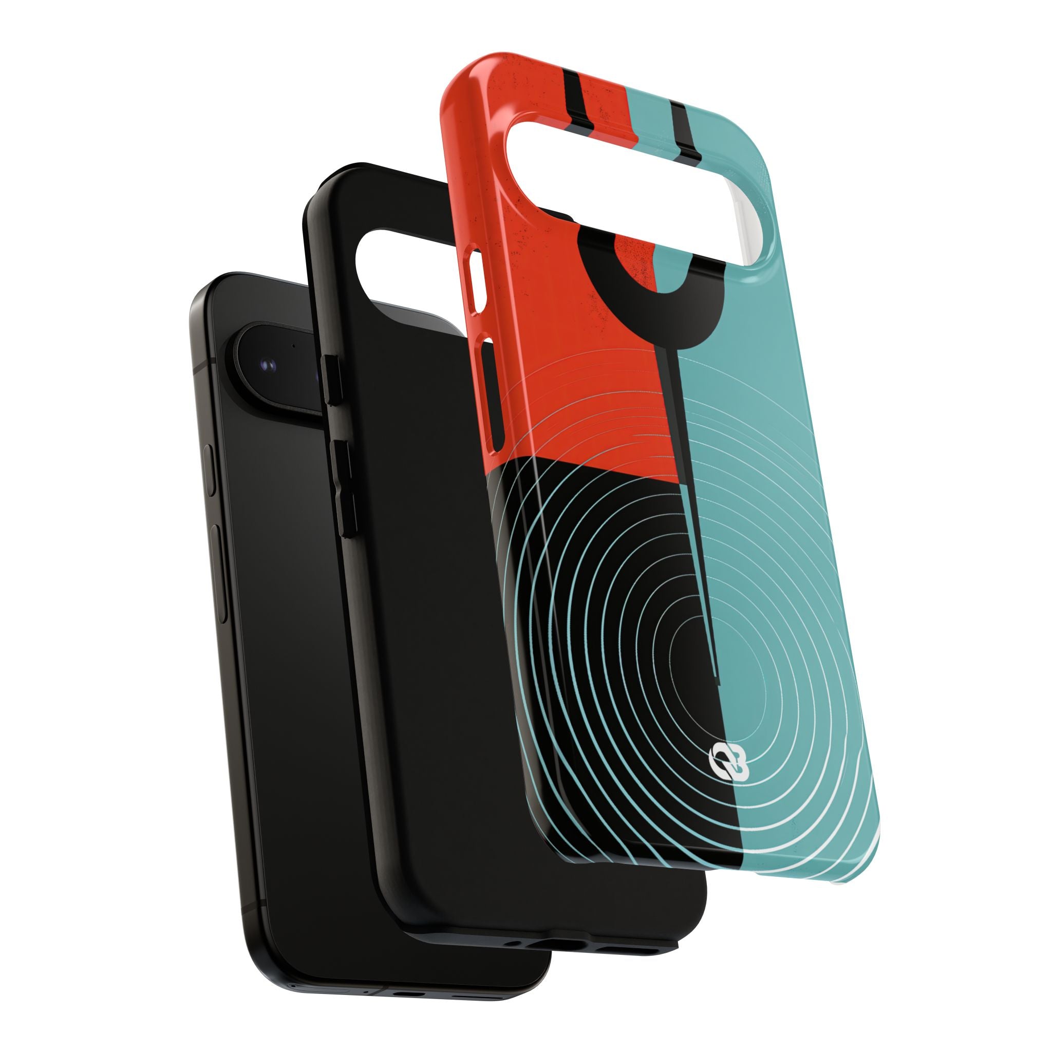 Teal Tough Phone Case for Google Pixel - Sonic Static Split