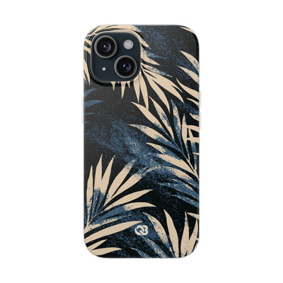Blue Lite Phone Case for iPhone - Midnight Indigo Palm