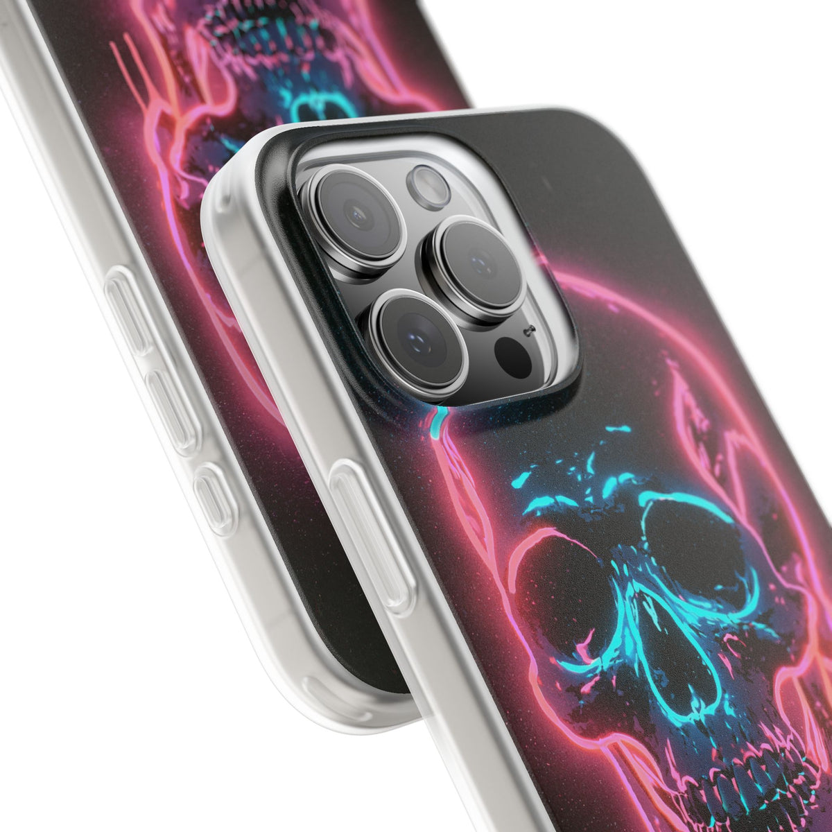 Neon Drip Skull · Lite Phone Case for iPhone ·  Black