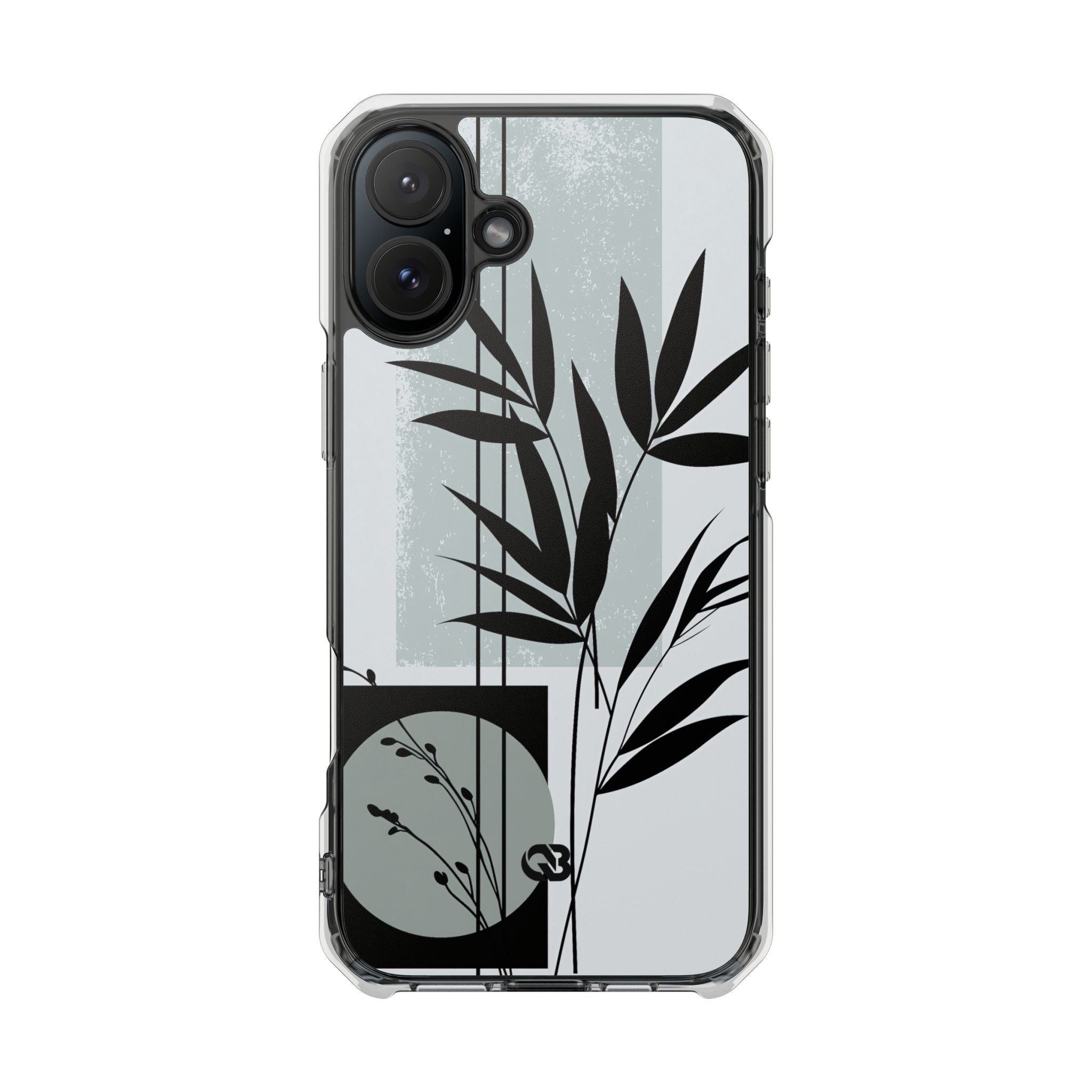 Grey Impact MagSafe Phone Case for iPhone - Sage Bamboo Noir