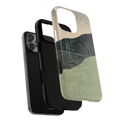 Green Tough 2.0 Magsafe Phone Case for iPhone - Moss Ridge Grain