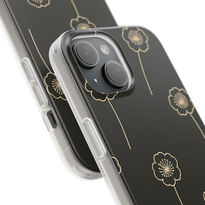 Black Lite Phone Case for iPhone - Obsidian Sand Petals