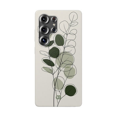 Green Lite Phone Case for Samsung - Muted Eucalyptus Sketch