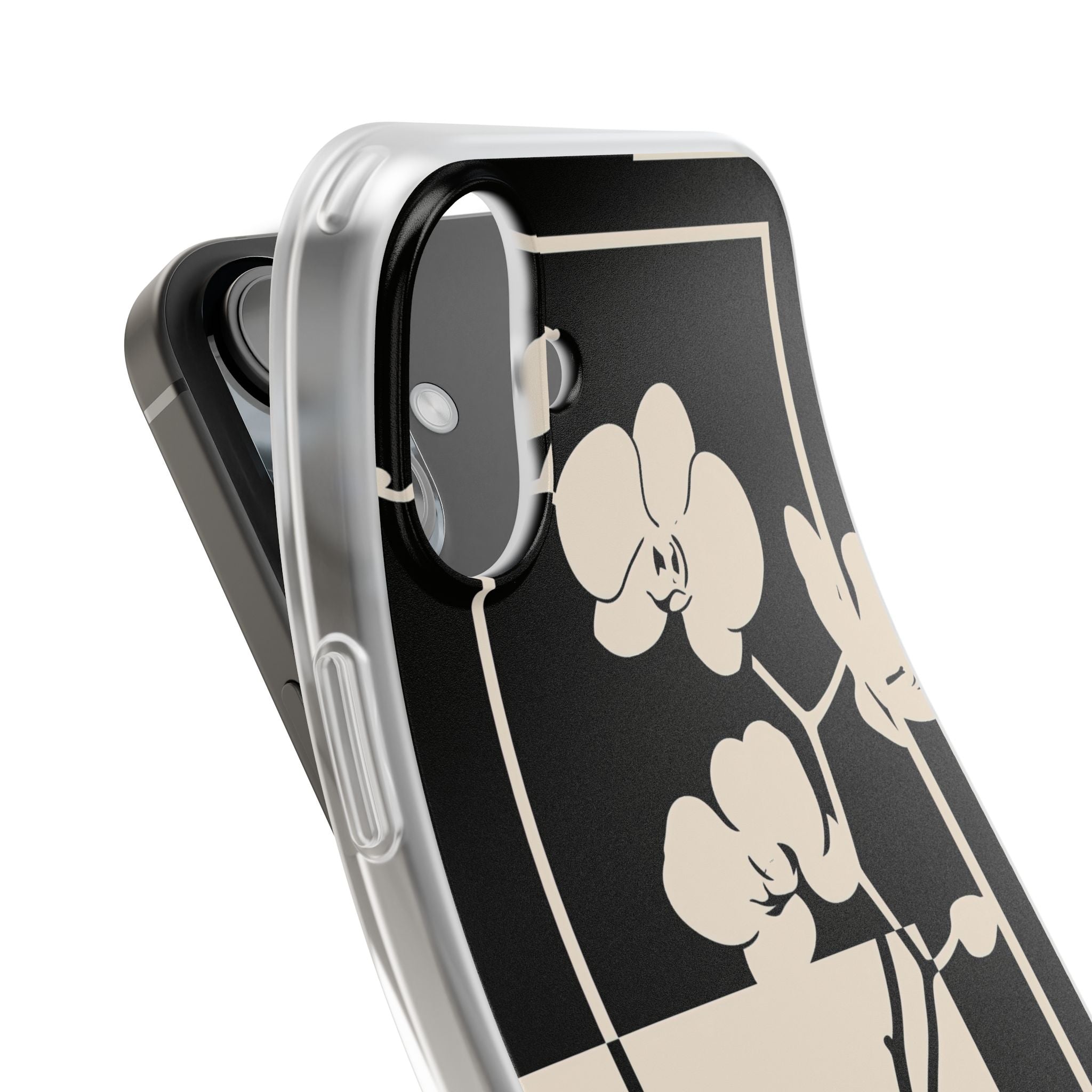 Beige Lite Phone Case for iPhone - Nocturnal Orchid Frame