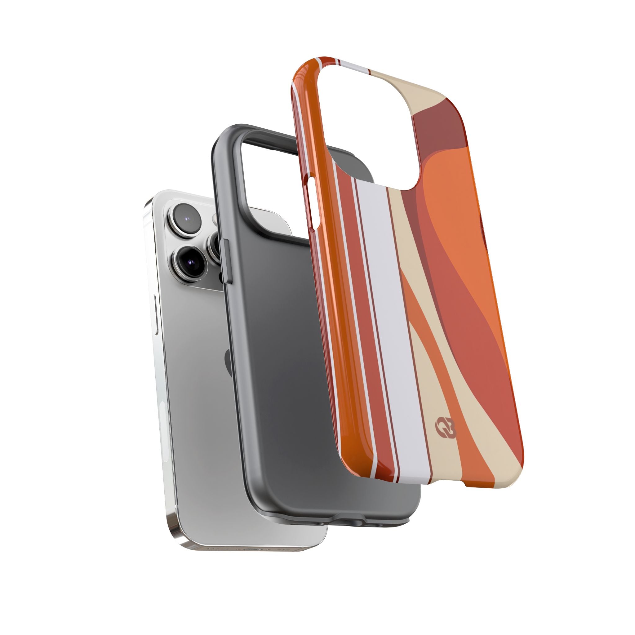 Orange Tough Phone Case for iPhone - Terracotta Metro Line