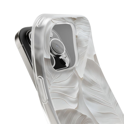 Sculpted Ivory Leaves · Soft Phone Case for iPhone