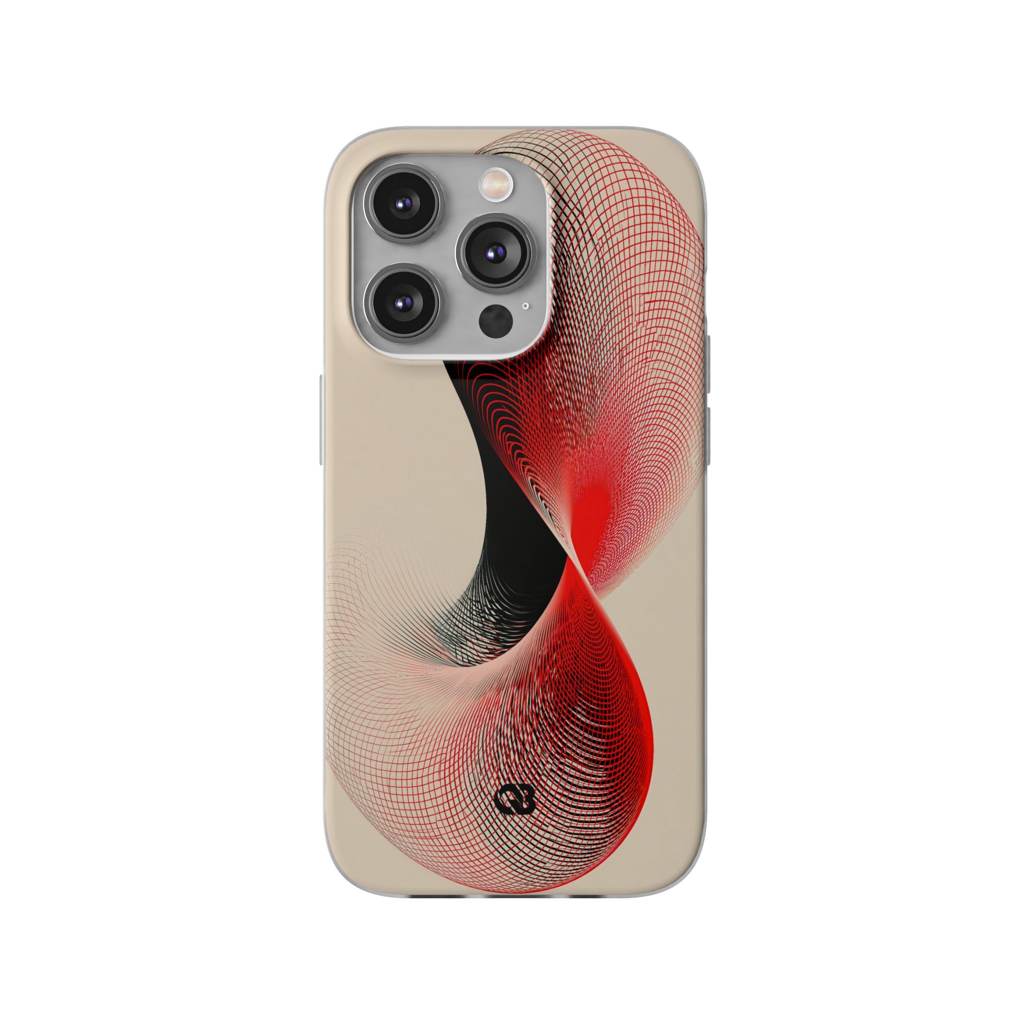 Red Lite Phone Case for iPhone - Crimson Grid Vortex