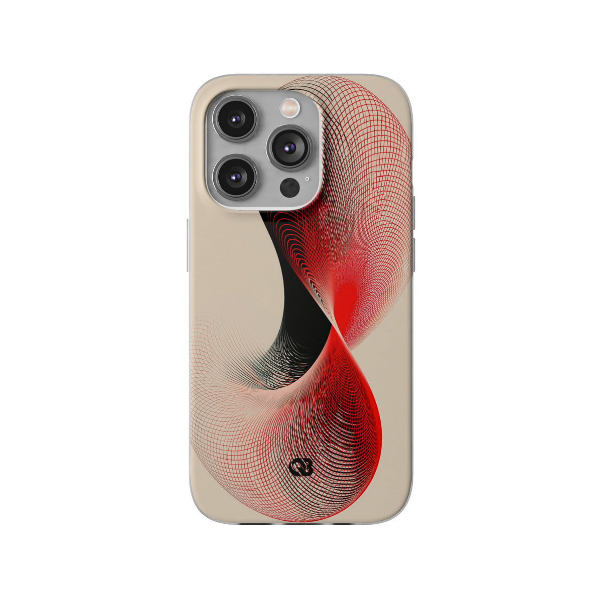 Red Lite Phone Case for iPhone - Scarlet Wireframe Helix