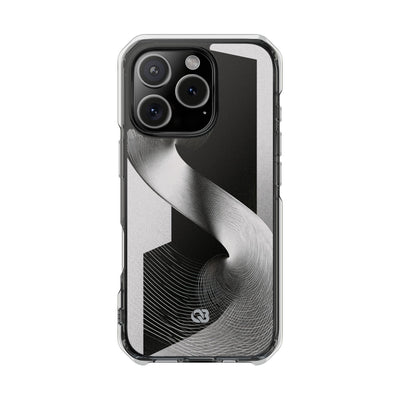 Grey Impact MagSafe Phone Case for iPhone - Obsidian Moiré Wave
