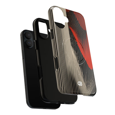 Red Tough 2.0 Magsafe Phone Case for iPhone - Crimson Pulse Topo