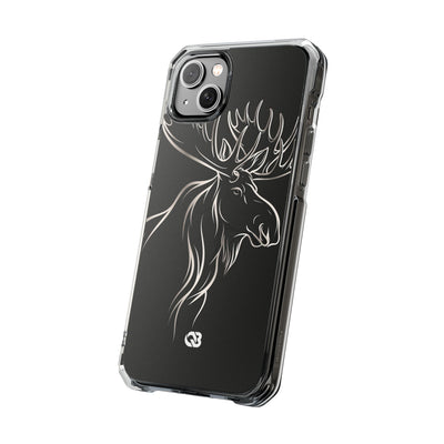 Nordic Moose Contour · Clear Impact Magnetic Phone Case for iPhone · Black