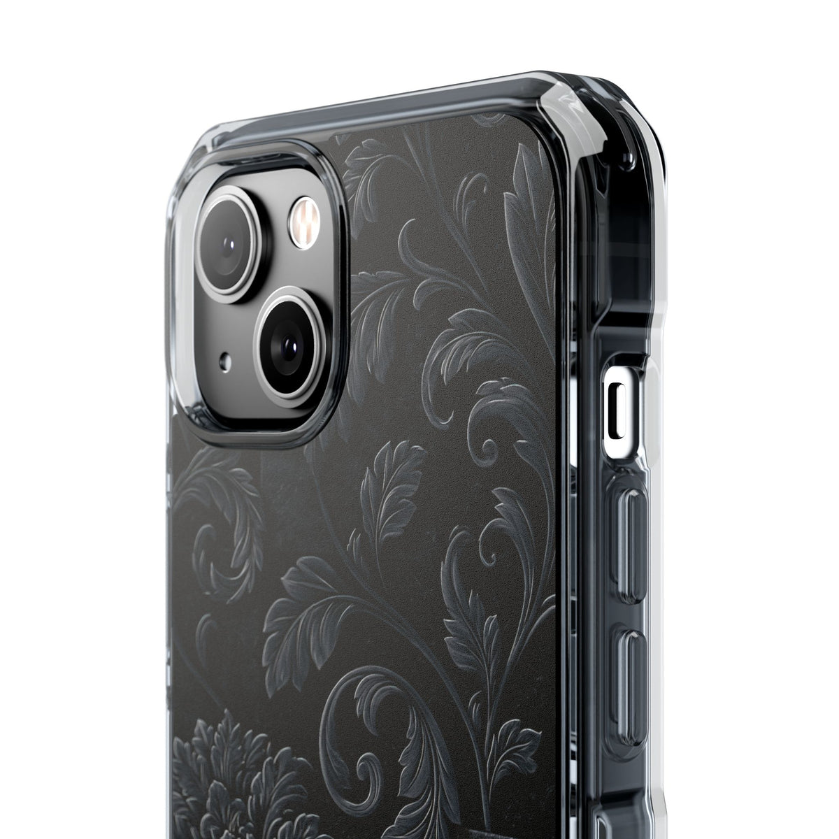 Obsidian Damask · Clear Impact Magnetic Phone Case for iPhone ·  Black