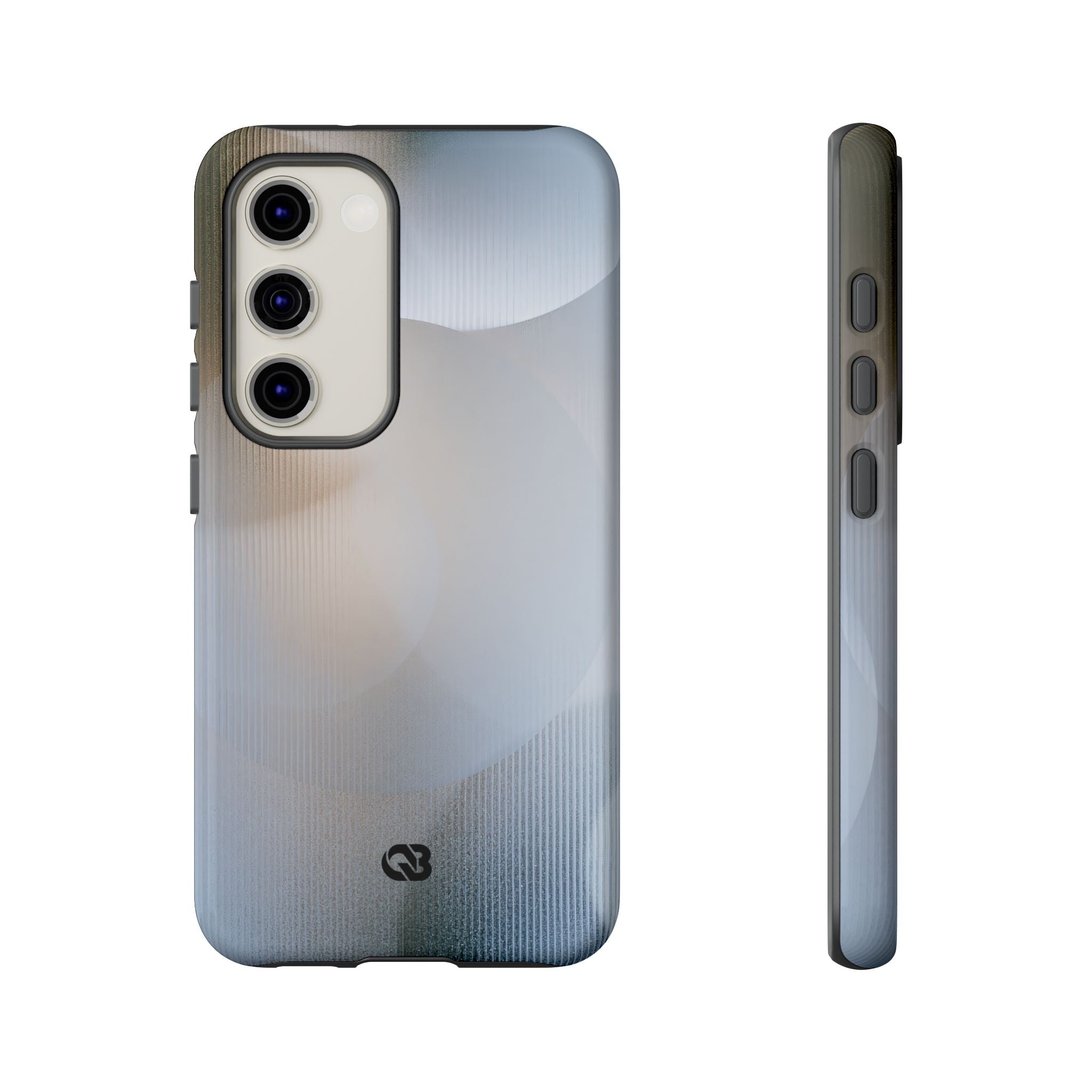 White Tough Phone Case for Samsung - Frosted Ribbed Sphere
