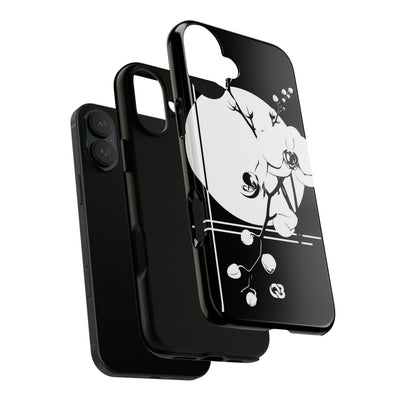 Black Tough Phone Case for iPhone - Lunar Orchid Grid