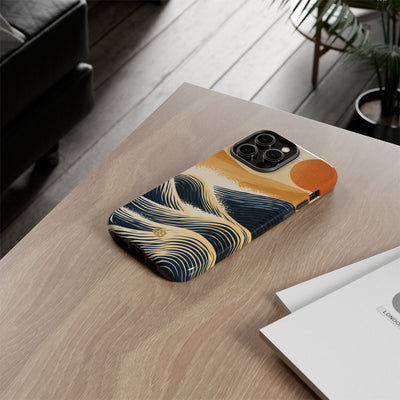 Blue Tough Phone Case for iPhone - Kyoto Cresting Tide