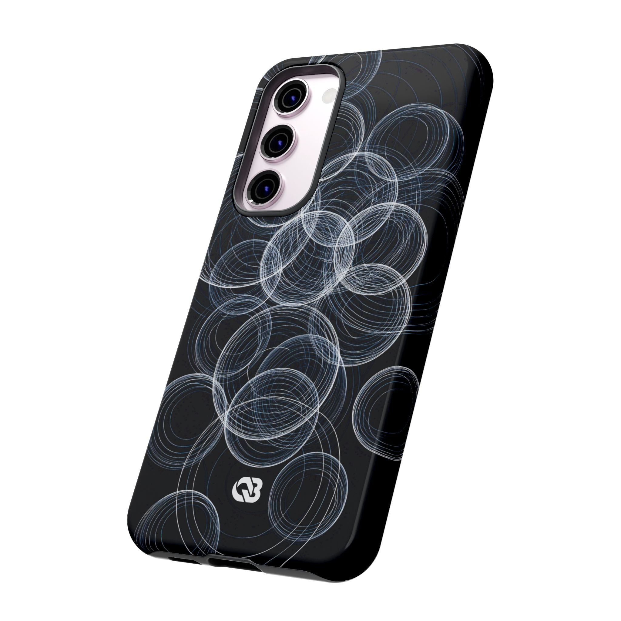 Black Tough Phone Case for Samsung - Frosted Ring Matrix