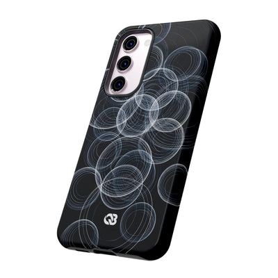 Black Tough Phone Case for Samsung - Frosted Ring Matrix