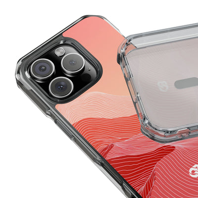 Coral Ridge Contours · Clear Impact Magnetic Phone Case for iPhone · Red