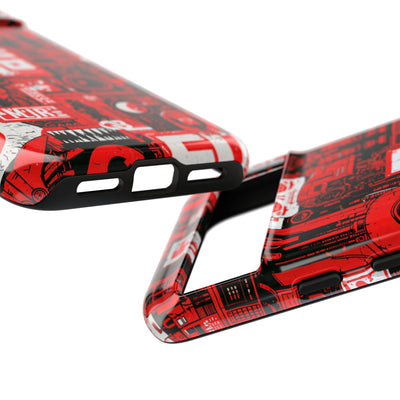Neo Mecha Collage · Tough Phone Case for Pixel ·  Red
