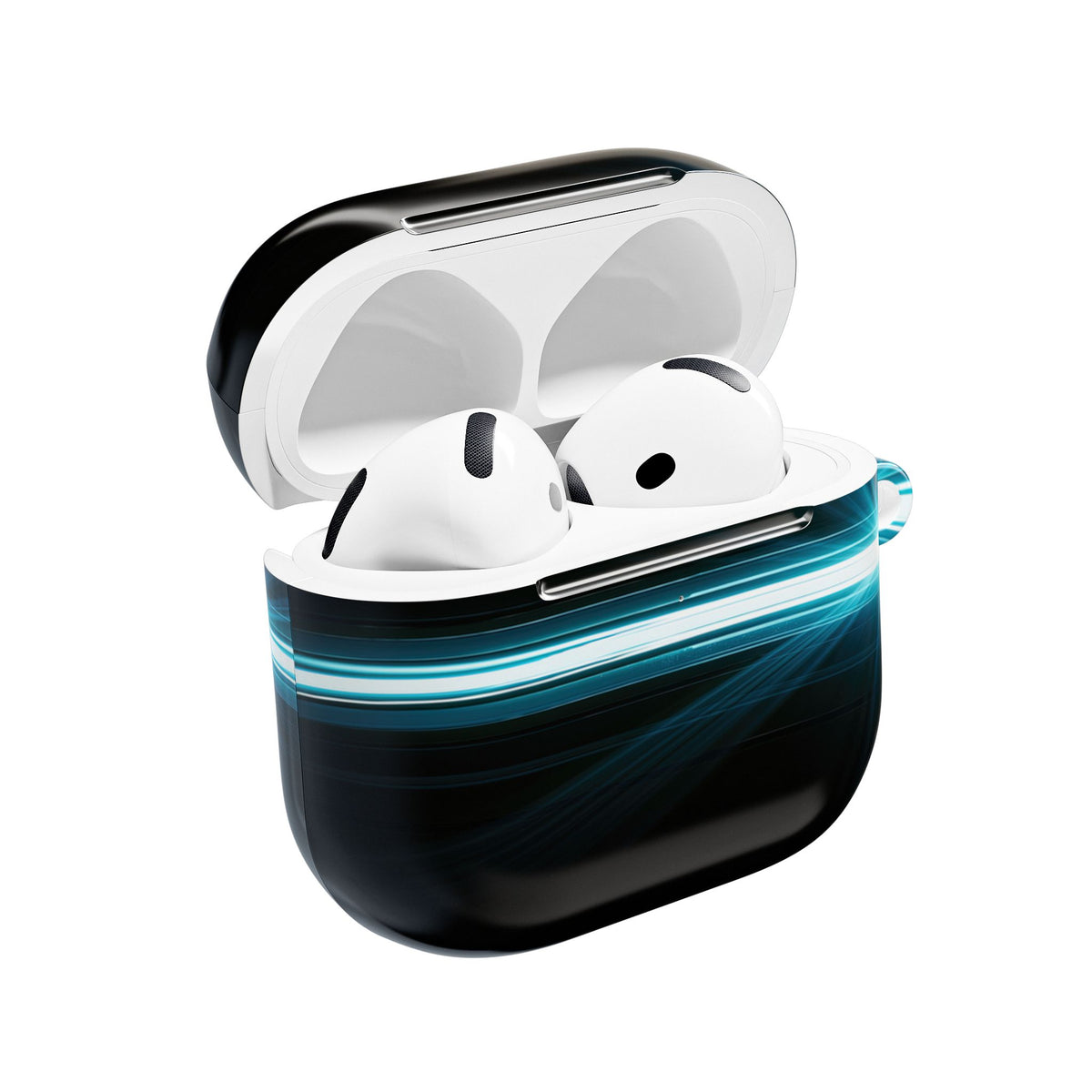 Cyan Anamorphic Flare · Hard Case for AirPods & AirPods Pro · Black