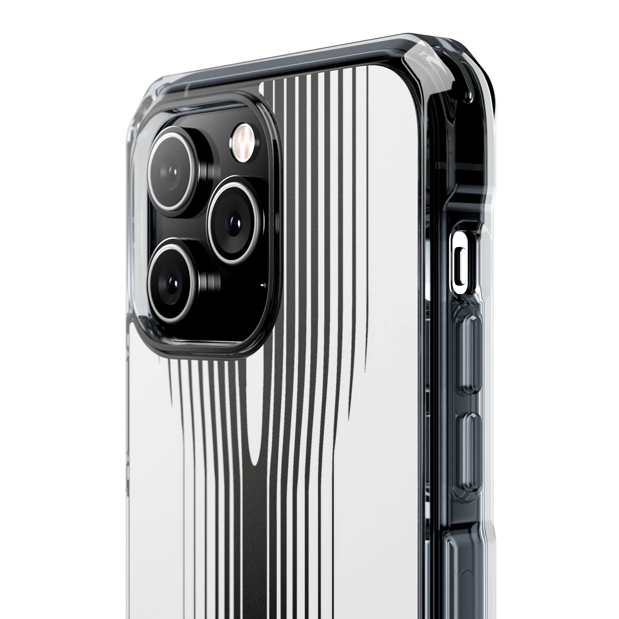 White Impact MagSafe Phone Case for iPhone - Kinetic Mono Distortion