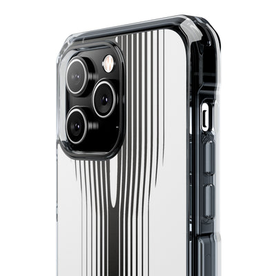 White Impact MagSafe Phone Case for iPhone - Kinetic Mono Distortion