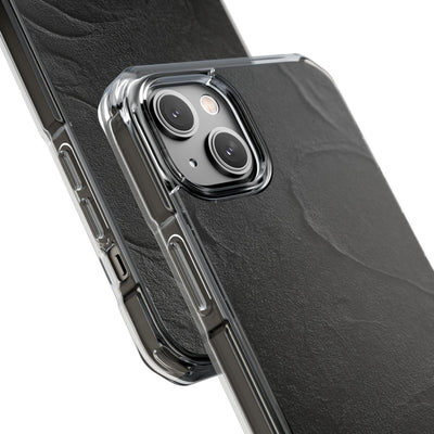 Obsidian Stucco Relief · Clear Impact Magnetic Phone Case for iPhone ·  Black