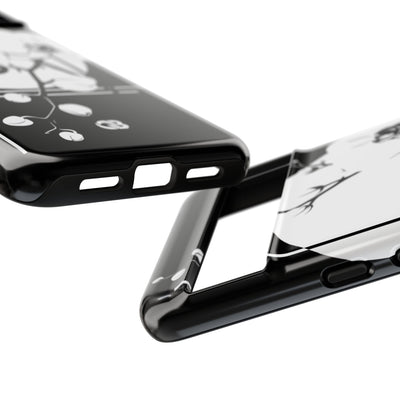 Black Tough Phone Case for Google Pixel - Lunar Orchid Grid