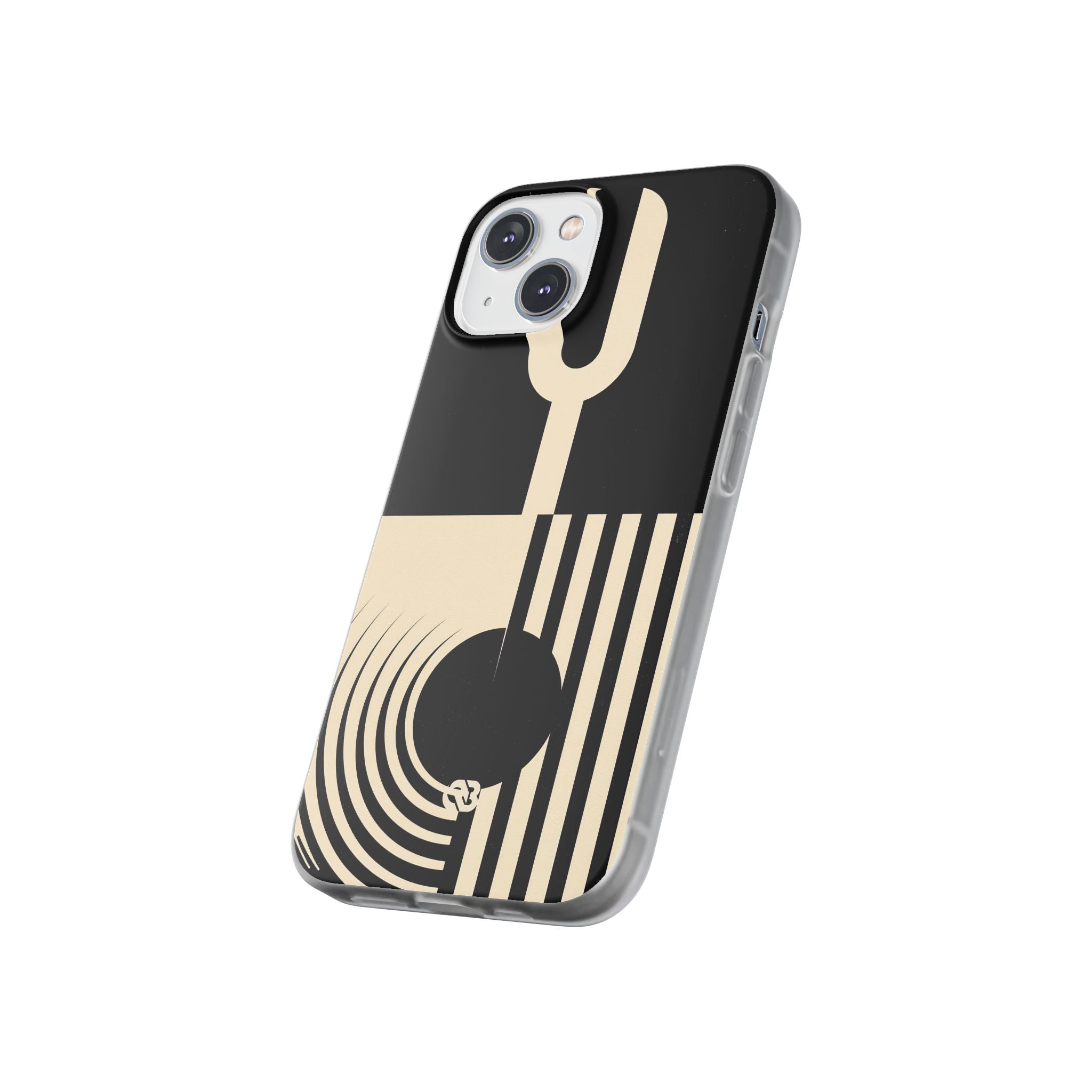 Black Lite Phone Case for iPhone - Ivory Signal Grid