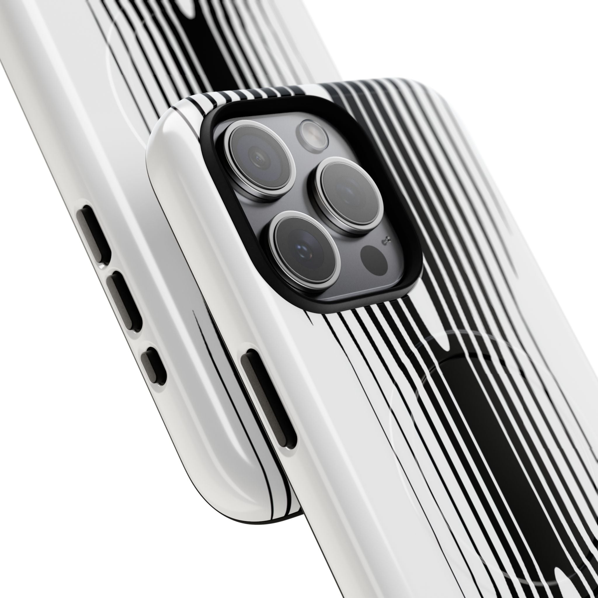 White Tough 2.0 Magsafe Phone Case for iPhone - Kinetic Mono Distortion